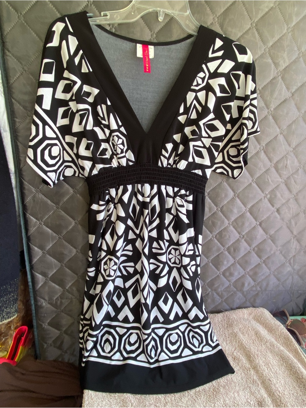 Vintage Y2K Heart Soul Geometric Print Dress - Made in USA Size L